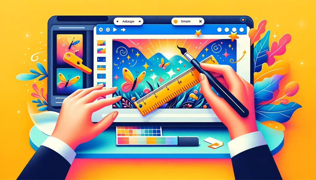 Personne éditant une image sur un logiciel de retouche, illustrant l'ajustement de la taille des photos pour Facebook.