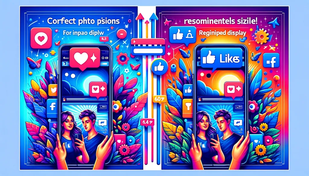 Deux smartphones affichant des interfaces de médias sociaux, entourés d'icônes de réactions.