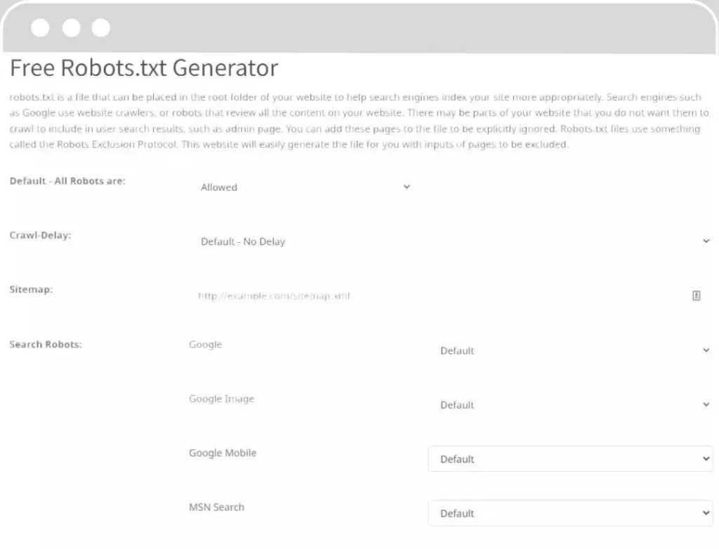 Free Robots.txt Generator