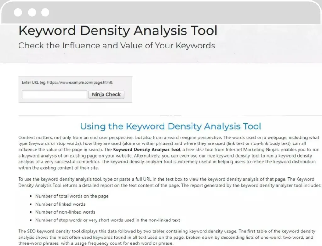 Keyword Density Checker