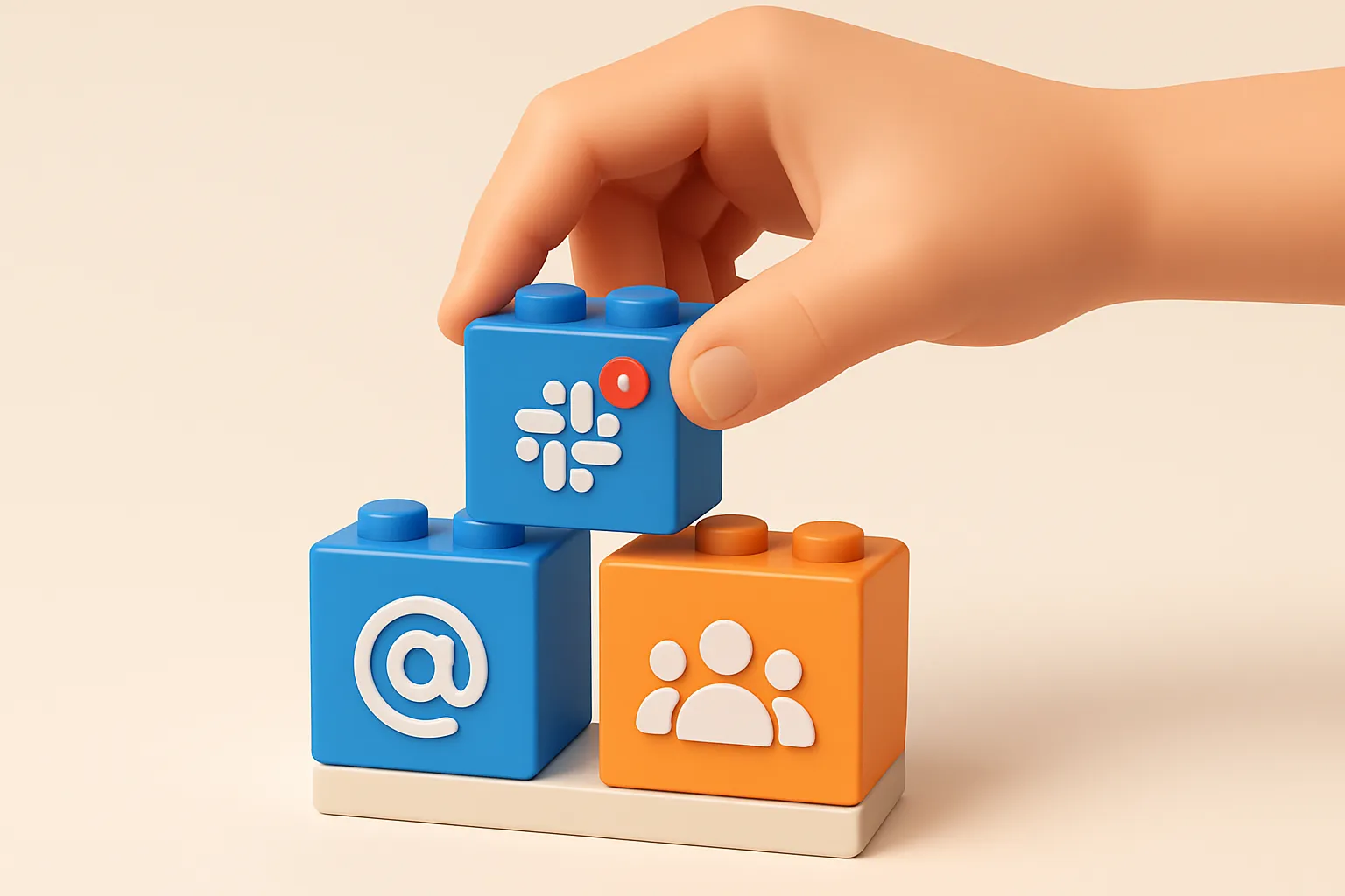 Modularité des automatisations n8n comme des blocs Lego qui s'assemblent intelligemment