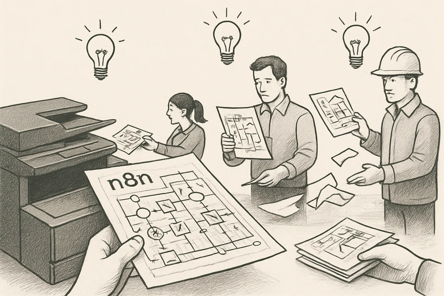 Des collaborateurs important un plan de workflow n8n pour l'adapter a differents projets sans reinventer la roue.